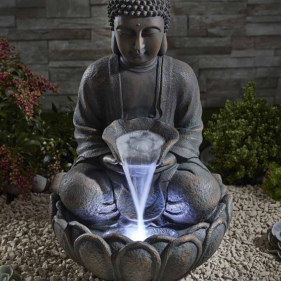 Serenity Bronze Sitting Buddha Water Feature